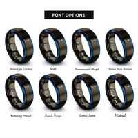 font options for inside engraving on gunmetal & blue seattle rings