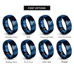 font options for inside engraving on blue seattle skyline rings