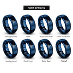 font options for inside engraving on blue seattle skyline rings