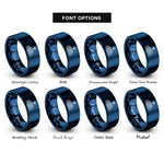 font options for inside engraving on blue seattle skyline rings