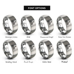 font options for inside engraving on gray seattle skyline rings