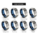 font options for inside engraving on blue & grey seawall wave rings