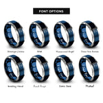 font options for inside engraving on blue & grey seawall wave rings