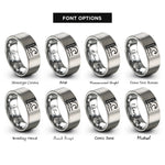 font options for inside engraving on grey seawall wave rings