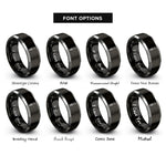 font options for inside engraving on black & grey seax short sword rings