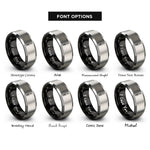 font options for inside engraving on black & silver seax short sword rings