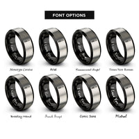 font options for inside engraving on black & silver seax short sword rings