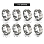 font options for inside engraving on silver seax short sword rings