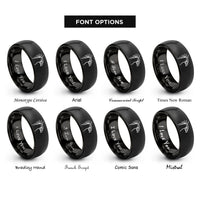 font options for inside engraving on black secretary bird rings