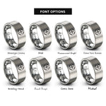 font options for inside engraving on gray seed of life rings