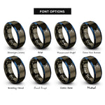 font options for inside engraving on gunmetal & blue seedling rings