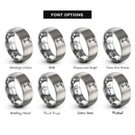 font options for inside engraving on gray seedling sprout rings