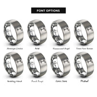 font options for inside engraving on gray seedling sprout rings