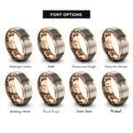 font options for inside engraving on rose gold seedling sprout rings