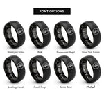 font options for inside engraving on black segno circle rings