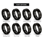 font options for inside engraving on black segno circle rings