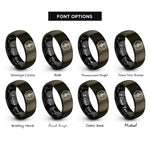 font options for inside engraving on gunmetal & black segno circle rings