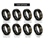 font options for inside engraving on gunmetal & black segno circle rings