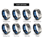 font options for inside engraving on blue & silver seigaiha wave pattern rings