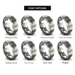 font options for inside engraving on grey self balancing scooter rings