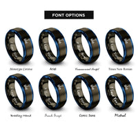 font options for inside engraving on gunmetal & blue self balancing scooter rings