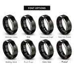font options for inside engraving on black & silver semaphore signal rings