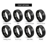 font options for inside engraving on black semaphore signal rings