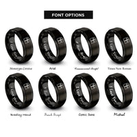 font options for inside engraving on black semaphore signal rings