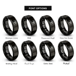 font options for inside engraving on black semaphore signal rings