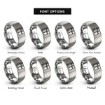 font options for inside engraving on silver semaphore signal rings