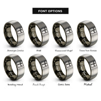 font options for inside engraving on gunmetal & silver semaphore signal rings