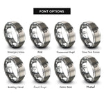 font options for inside engraving on silver sender mark rings