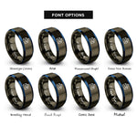 font options for inside engraving on gunmetal & blue sender mark rings
