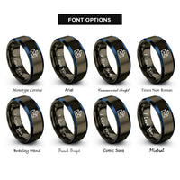 font options for inside engraving on gunmetal & blue sender mark rings