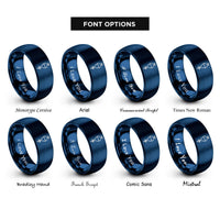 font options for inside engraving on blue separatory funnel rings