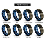 font options for inside engraving on gunmetal & blue separatory funnel rings