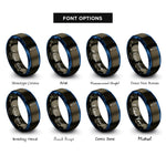 font options for inside engraving on gunmetal & blue separatory funnel rings