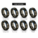 font options for inside engraving on gunmetal & blue separatory funnel rings