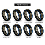 font options for inside engraving on gunmetal & blue separatory funnel rings