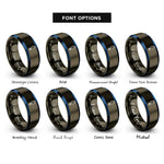 font options for inside engraving on gunmetal & blue separatory funnel rings