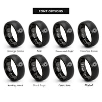 font options for inside engraving on black september aster rings