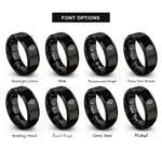 font options for inside engraving on black september aster rings