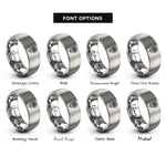 font options for inside engraving on grey september aster rings
