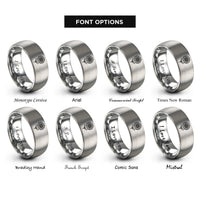 font options for inside engraving on grey september aster rings