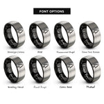 font options for inside engraving on black & silver sequoia tree rings