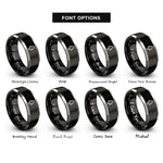 font options for inside engraving on black & gray sequoia tree rings