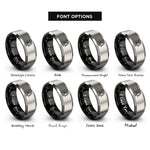 font options for inside engraving on black & grey sequoia tree rings