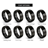 font options for inside engraving on black sequoia tree rings