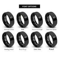 font options for inside engraving on black sequoia tree rings