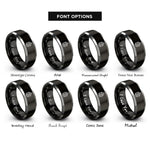 font options for inside engraving on black & grey sergeant chevrons rings